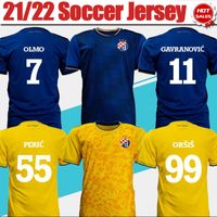Gnk dinamo zagreb jerseys 21/22 jersey futebol gojak olmo peric casa azul camisa 2021/2022 homens adulto away amarelo personalizado uniformes