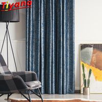 Cortinas cortinas azul / goldern cortinas de arte de bronceado para sala de estar de lujo terciopelo brillante tela de paño apagón dormitorio #vt