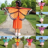 Scarves Summer Holiday Child Kids Shawl Scarf Boys Girls Bohemian Butterfly Print Pashmina Party Dance Costume Accessory