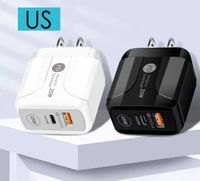 type c charger PD 18W 20W 25W Dual Ports Quick Charge Eu US UK Ac Home Travel Wall Chargers For IPhone Samsung Tablet PC