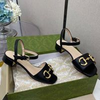 Summer women' s sandals simple and fashionable mid- heel ...