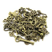 Strumenti artigianali 50pcs metallo tasti vintage chiavi ciondolo ciondoli abbellimenti fai da te per scrapbooking art decorazione accessori