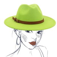 Geniş Brim Şapka Ekose Fedora Kadının Adam Şapka Fascinator Kıdemli Beyaz Moda Bayanlar Brim7cm Sonbahar Kış