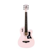 Новый розовый розовый вырезанный натурой акустическая гитара W / Bag String Pick Rese для начинающих