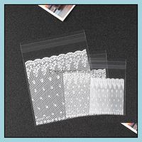 Gift Event Festive Party Supplies Home & Gardengift Wrap 500Pcs Elegant White Lace Printed Cookie Bags Cellophane Plastic Biscuit Candy Pack