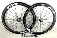 Carbon road bicycle wheels 50mm FFWD white line decals clincher tubular cycling bike wheelset basalt brake surface UD matt Powerway R36 hubs