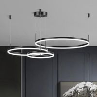 Lámparas colgantes 2021 Moderna Luz Simple Lujo Personalidad Creativa Tres Anillo LED Araña Dormitorio Sala de estar Dinisterio Decorativo