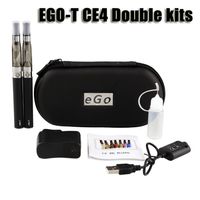 Ego T Ce4 Double Starter Kit 1.6ML CE4 Zerstäuber Clearomizer 650 900 1100mAh Ego-T Battery Zipper Etui BunteA22