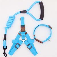 20PCS lot 7Colors 4 sizes 1.2m length Dog leash Traction Rope Pet harness for small and large dog Collar and Harness