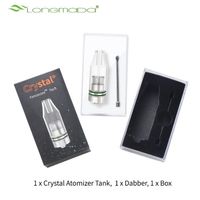 100% Authentic Longmada Crystal Quartz Wax Vaporizer fencecore Atomizer Tank Glass Pipe For 510 Thread Battery DHL shipping a23