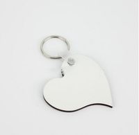 Chaveiro de transferência de calor dupla face pingente em forma de coração criativo em forma de sublimação em branco chaveiro chave mdf