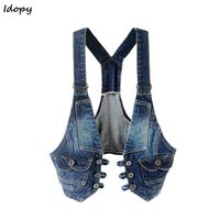 punk sleeveless denim jacket
