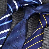 Yishline verkoop 8 cm heren banden klassieke stropdas blauw voor mannen streep plaid grijs roze zakelijke bruidegom stropdas bruiloft accessoires G220312