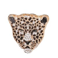 Moda Full Rhinestone Leopard Head Broche Pins Elegant Homens e Mulheres Cristal Animal Broche Jóias Bom Presentes