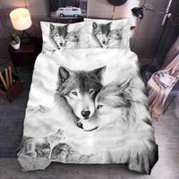 Lobo bonito conjunto de cama animal conjunto de cão impressão crianças adulto adorável presente de luxo edredom capa conjuntos comforter cama de linho rainha king size