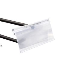 Price Tag Holders PVC Plastic Sign Label clip frame Display Holder In White Clear card holder Shelf RRF12854