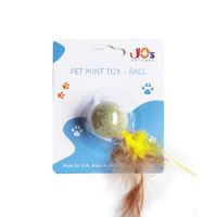 Jo's Petcare Catnip Cat Toy, i mus och boll design, med fjäder som en stor leksak för din kattunge, kul att spela och säkert att slicka
