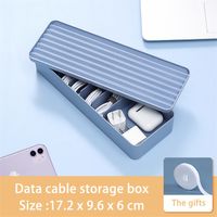 Home Supplies Cable Organizer Stationery Plastic Storage Container Charger Desk Wire Case Mobile Phone Accessories Tool Box 220212