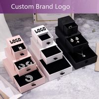 Worzaki biżuterii, torby naszyjnik bransoletka kolczyki pierścienie pudełka biżuteria niestandardowe logo prezent opakowania małe czarne białe pudełka dla biznesu