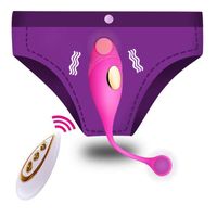 Calcinhas Remoto Remoto Controle Remoto Vibrante Ovo Vestível Dildo G Spot Clitóris Estimulador Anal Vagina Brinquedo Para As Mulheres Q0602