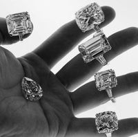 حلقات العنقودية ثمانية تخفيضات أنماط 100٪ 925 فضة الماس الزفاف الاشتباك كوكتيل المرأة خلق مويسانتي غرامة مجوهرات