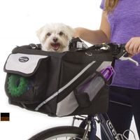 PET دراجة حقيبة سلة حقيبة مع جيوب جانبية كبيرة المقود القابل للإزالة للكلاب والقطط السفر سهلة الخروج