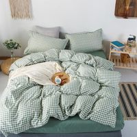 Conjuntos de cama KOTUDENAVY Capa de edredão xadrez Brown 220x240 Fronha 3pcs, conjunto de cama, 150x200 Cobertura, cobertura coberta, folha de cama, dupla