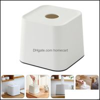 Table Decoration Aessories Kitchen, Dining Bar Home Gardenpc Square Paper Storage Box Roll Case Holder (White) Tissue Boxes & Napkins Drop D
