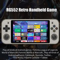 Taşınabilir Oyun Oyuncuları RG552 Retro El Konsolu Oyuncu 5.36 inç IPS Ekran Linux Android Çift Sistem Desteği PS1