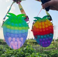 Cute Creativity Bag Rainbow Macaron Simple Dimple Anti-stress Fidget Toy Sensory Bubble Pineapple Strawberry hand XB0826A
