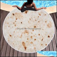Towel Home Textiles & Garden Tortilla Blanket Absorbent Microfiber Beach Round Pancake Mat Mexican Roll Corn Cake For Kids Or Adts Drop Deli