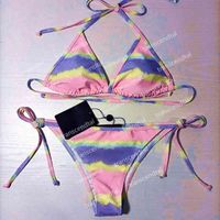 Hot Tie-Dye Bikinis Swimsuits Acolchado Push Up Mujer Swimwear de dos piezas Ropa de baño al aire libre Viajes de vacaciones Vendaje Baño Traje de baño de alta calidad