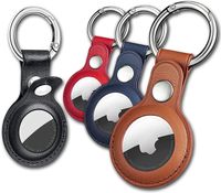 Airtag Case Key Ring PU Cuero anti perdido Cubierta de teléfono celular para Apple Ubicación rastreador con hebilla