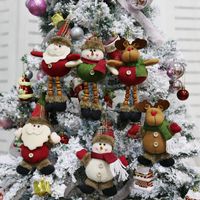Weihnachtspuppen Baum Dekor Verzierung Rentier Plüsch Schneemann Zubehör Handwerk Santa Claus Stehende Puppe Dekoration Frohe Christma GWF11879