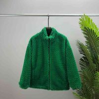 2022 New Men's Designer Chaopai European Bottega Green Triangle Rabbit Fur Fabric Jacket Bv