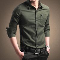 남성용 드레스 셔츠 영국 스타일 긴 소매 셔츠 남성 의류 패션 2021 가을 비즈니스 공식 착용 chemise homme 슬림 피트 캐미 사 mascu