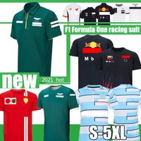 2021 Formula One Co-Branded Car Logo F1 Team Racing Suite Set с короткими рукавами рубашка половина рубашки половину рукава рубашки шеи мужчины