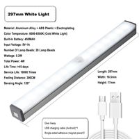 Night Lights 297 Mm Desk Lamp Hanging Magnetic LED Table Chargeable Stepless Dimming Cabinet Light For Closet Wardrobe