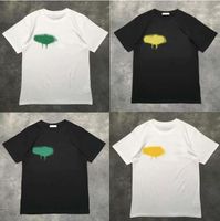 Tasarımcı Yaz Bayan Erkek T-shirt Beyaz Siyah Baskı T Gömlek Giyim Sprey Mektubu Kısa Kollu İlkbahar Yaz Gelgit Erkek Kadın Tişörtleri