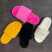 Desiner Inverno Chinelos de Pelúcia Esfera Esfera Bajeta Quente Fur Sandálias Para As Mulheres Slides Flip Flops Qualidade com Caixa Tamanho 41