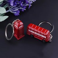 Großhandel neue London rote Busschlüsselkette Post Mailbox Schlüsselhalter Telefonkabine Charm Anhänger Keychain Für Männer Frauen Party Geschenk Tasten Ring
