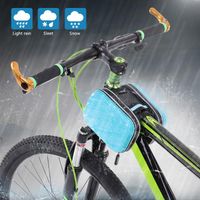 屋外の袋の雨の吹き込みサイクリングフロントフレームバッグハイキング乗馬ロードバイクMTBシティバイク自転車パックダブルポーチチューブ