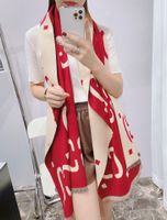 Diseñador de lujo Marca Doble letra bufanda pashmina para diseñadores invierno bufandas cálidas moda mujeres clásicas imitan la lana de cachemir lana larga chal envoltura 65 * 180 cm