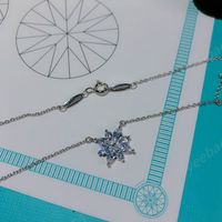 Fashion Semplice gioielli 925 sterling argento snowflake figura partito catena di clavicola diamante signora carino collana regalo pendente