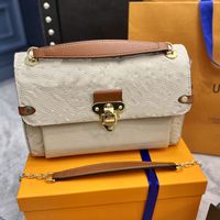 Zincir Paketi Messenger Çanta Kadın Çanta Moda Mektubu Kabartma Doku Hakiki Deri Altın Donanım Toka İç Fermuar