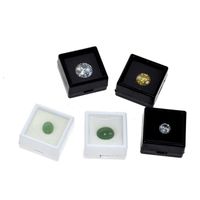 Jewelry Pouches, Bags 5Pcs/lot Plastic Bare Stone Box Showcase Diamond Display Package Square White Black Gem Case With Foam Pad Beads Penda