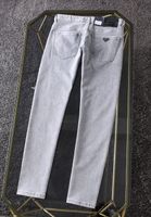 2021 Mens Jeans Classic Fashion Brand Hip-Hop Denim Pantaloni Denim Estate Summer High Quality Zipper High Lavaggio Tessuto Morbido Lettera Elastico Emblema Emblema Pantaloni da ricamo