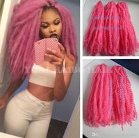 8 paquetes Cabeza completa con Marley trenzas Pink Synthetic Hair Extensions para Affrican American Free Express Entrega