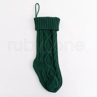 46cm Knitting Christmas Stockings Xmas Tree Decorations Solid Color Children Kids Gifts Candy Bags GWB11882