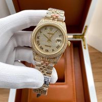 Swarovski Crystal Diamond Watch Mens Relógios 41mm Totalmente Automático Máquinas Importadas 3255 Movimento Caixa De Aço Inoxidável Capa Relógios De Pulso